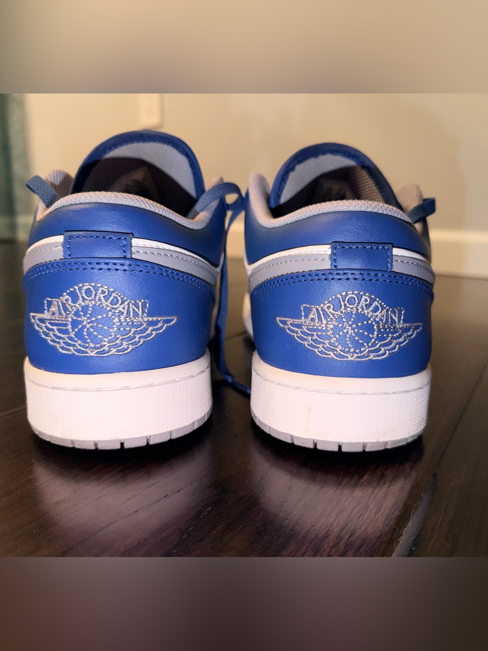 Nike Air Jordan 1 Low-True Blue Cement 553558-412 Men’s Size 12 - Picture 3 of 8